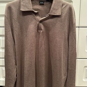 Men's long sleeve 2 button polo